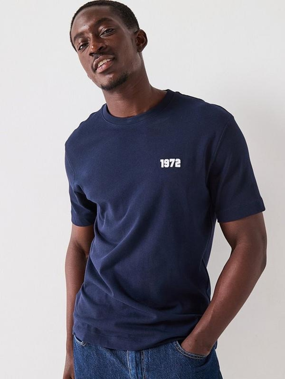 Mango Men’s Navy “1972” Graphic T-Shirt – Size Small